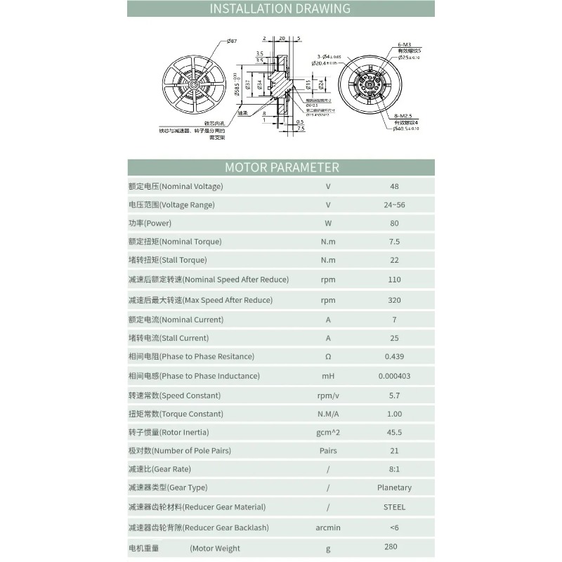 8N.M WK8108-8 محرك مخفض الكواك - مراجعة Mit Cheetah Motor Actuator وسعره